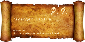 Piringer Izolda névjegykártya